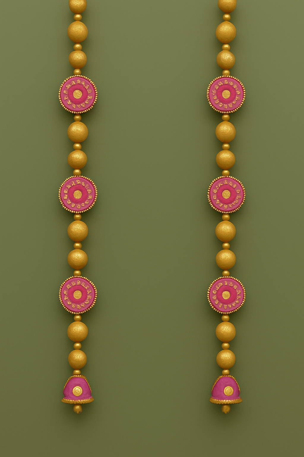 ZARI MIRROR WORK HANGING PAIR - VARIOUS COLORS