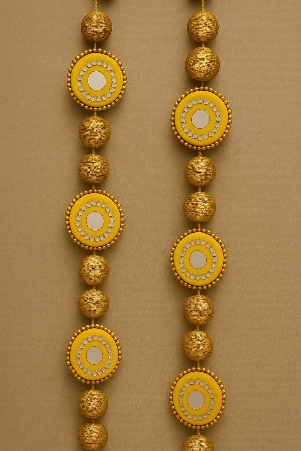 ZARI MIRROR WORK HANGING PAIR - VARIOUS COLORS