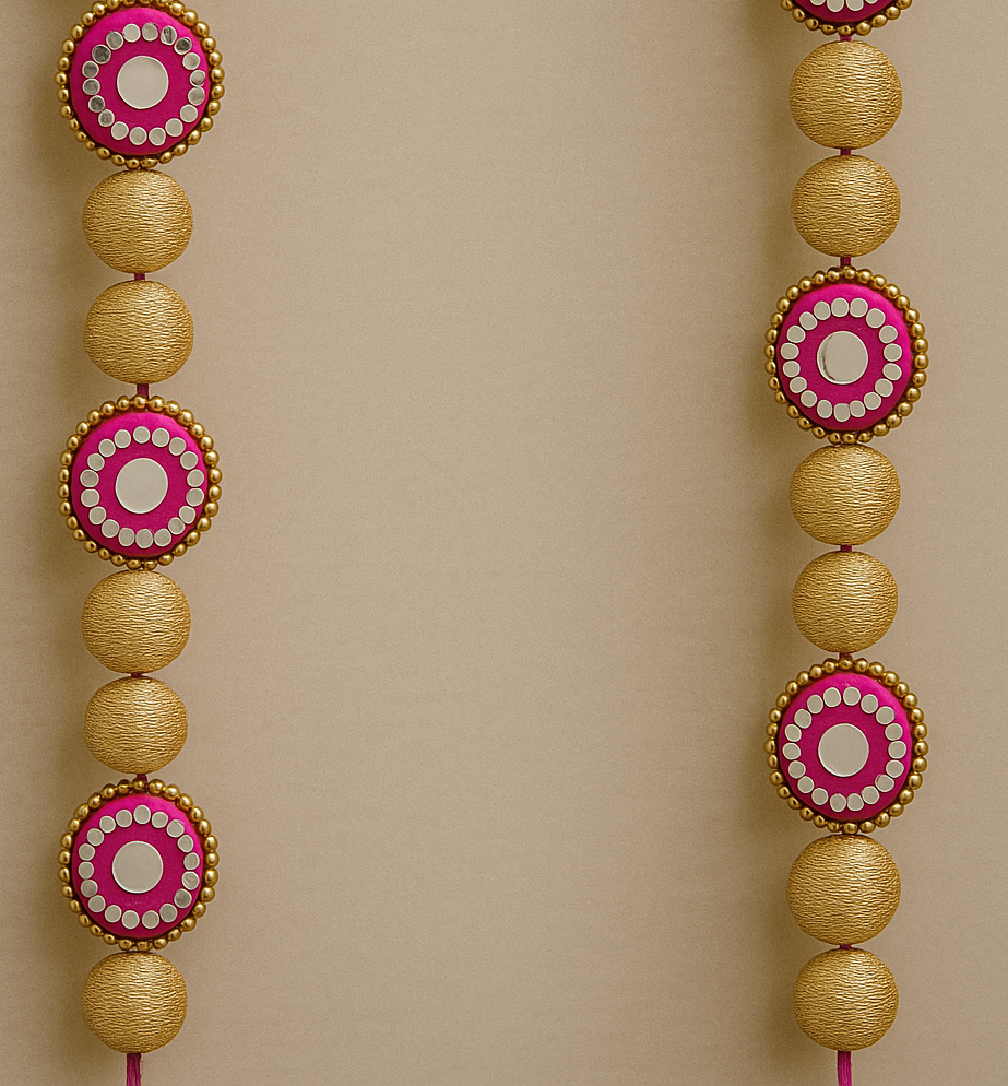 ZARI MIRROR WORK HANGING PAIR - VARIOUS COLORS