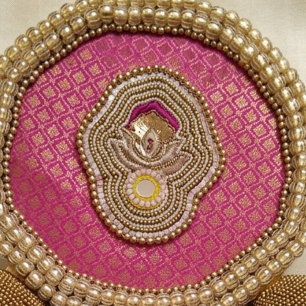 Ambuj-pink and yellow - wall hanging