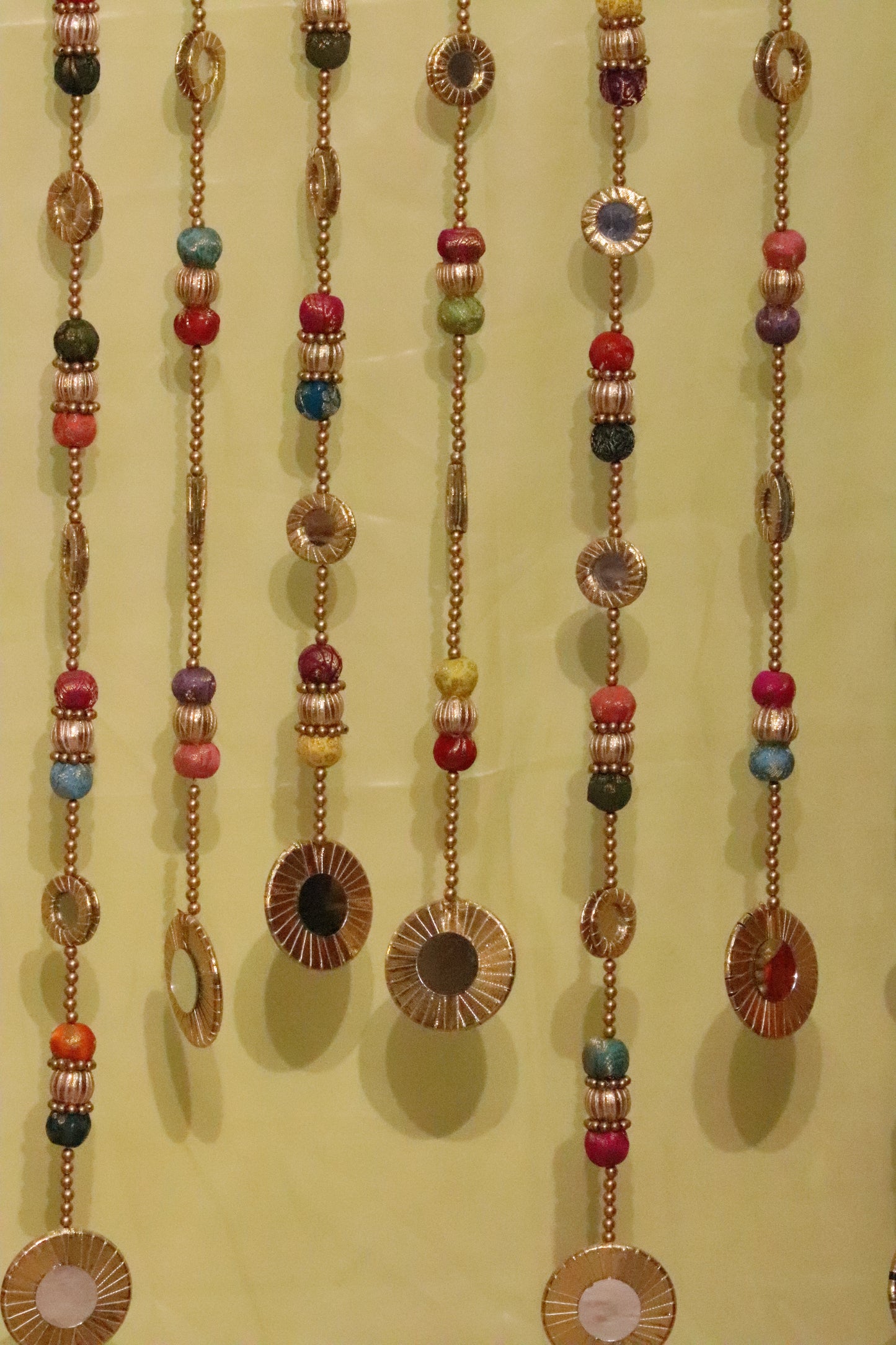 Darpan Hanging – Beaded Gota Mirror Frame | Banarasi Bead Wall & Festive Decor