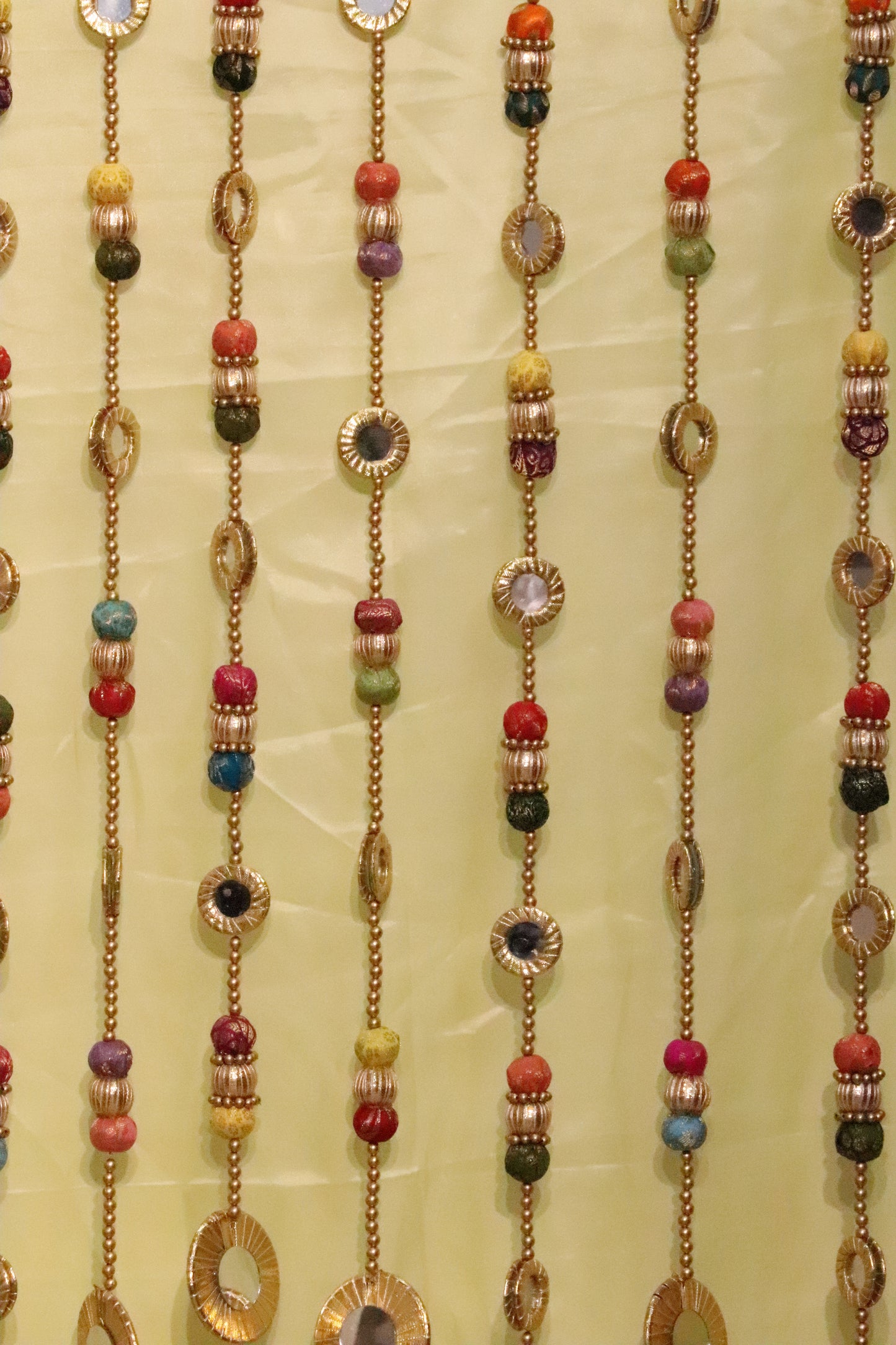 Darpan Hanging – Beaded Gota Mirror Frame | Banarasi Bead Wall & Festive Decor