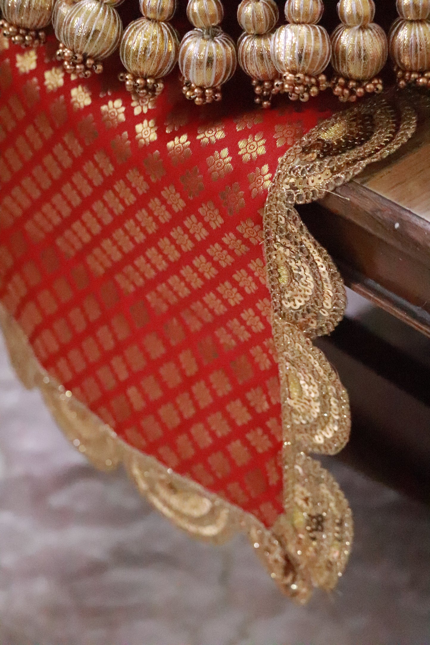 Banarasi Table runner - various sizes - red color