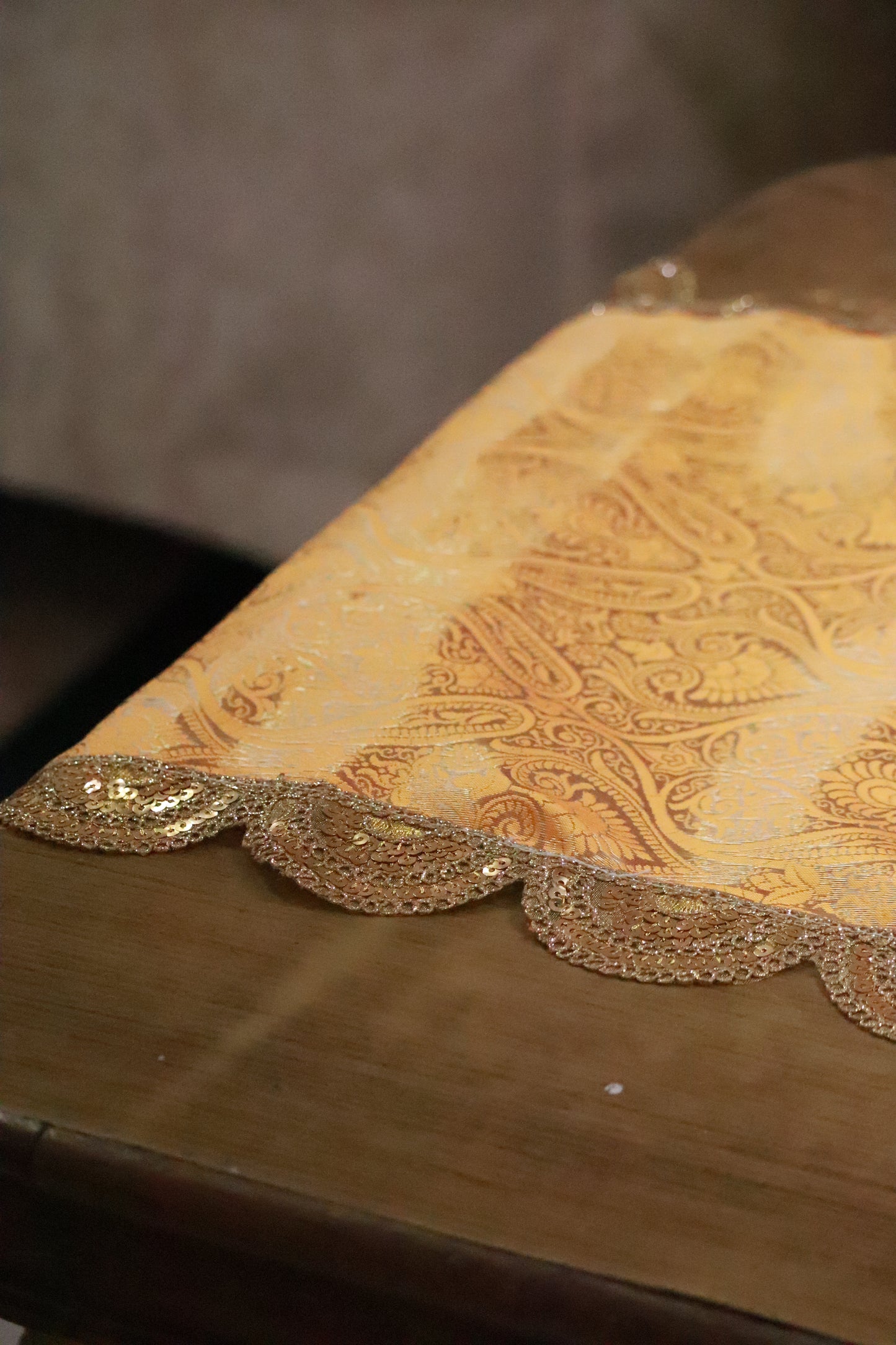 Banarasi Table runner - various sizes - Yellow color