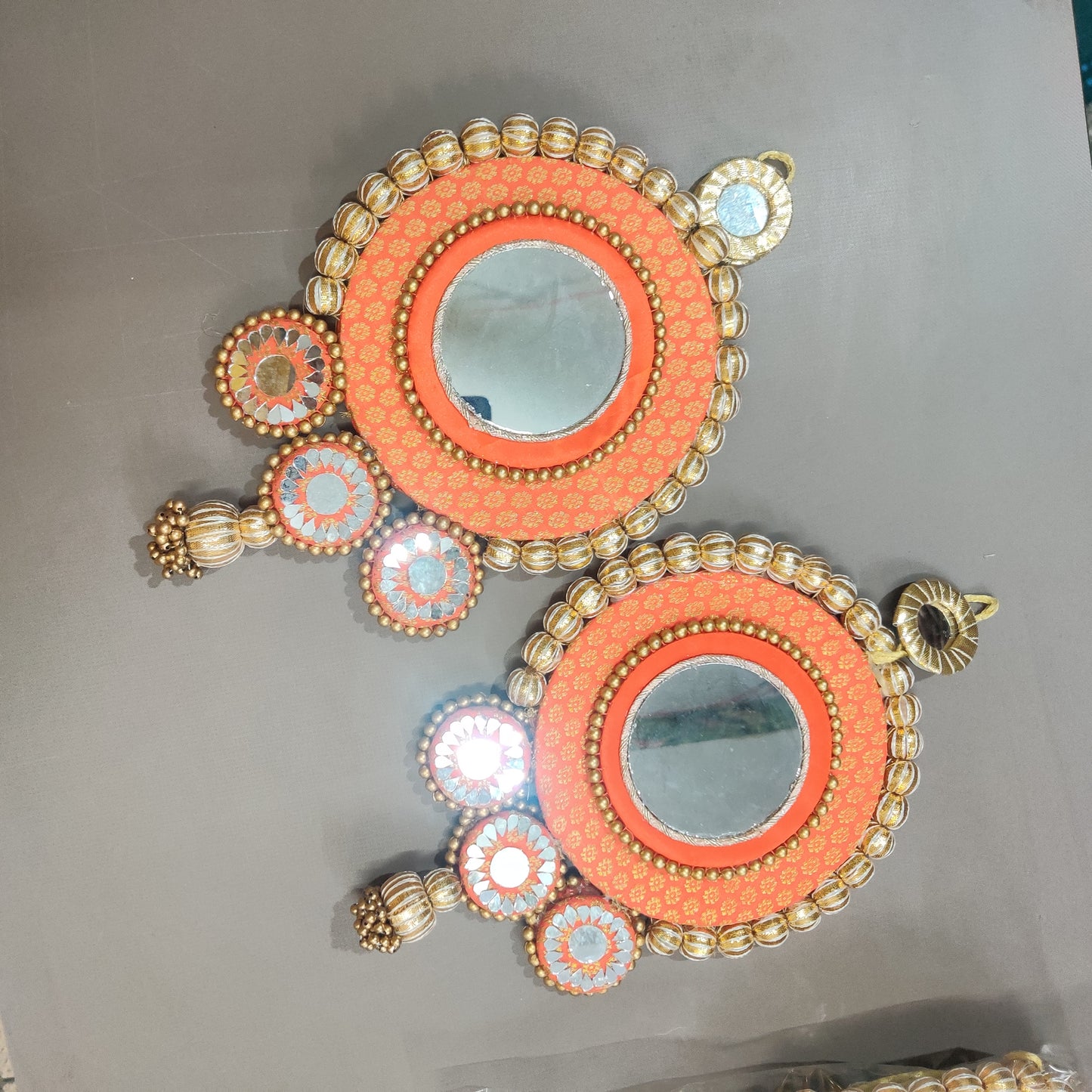 Mirrorwork Shubh labh hanging Pair - Pair /Reversible / one side mirror