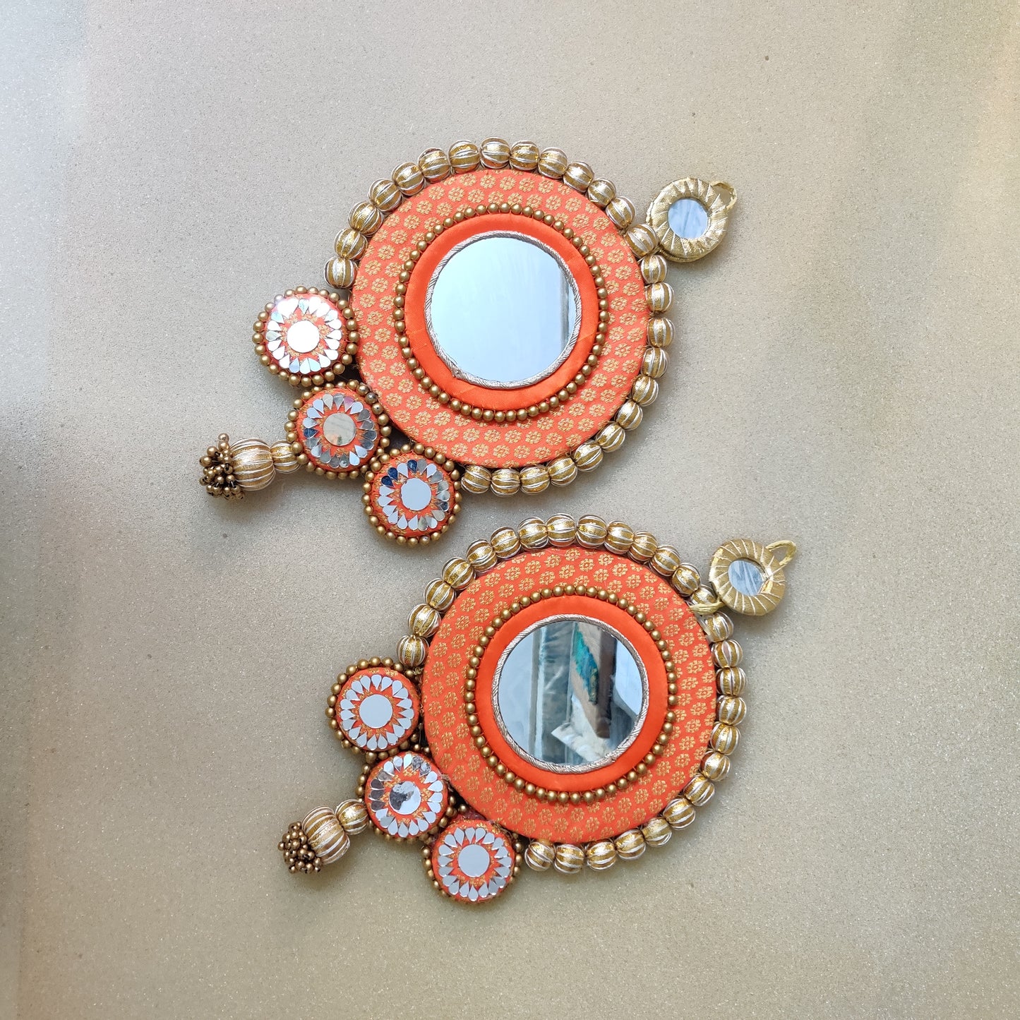 Mirrorwork Shubh labh hanging Pair - Pair /Reversible / one side mirror