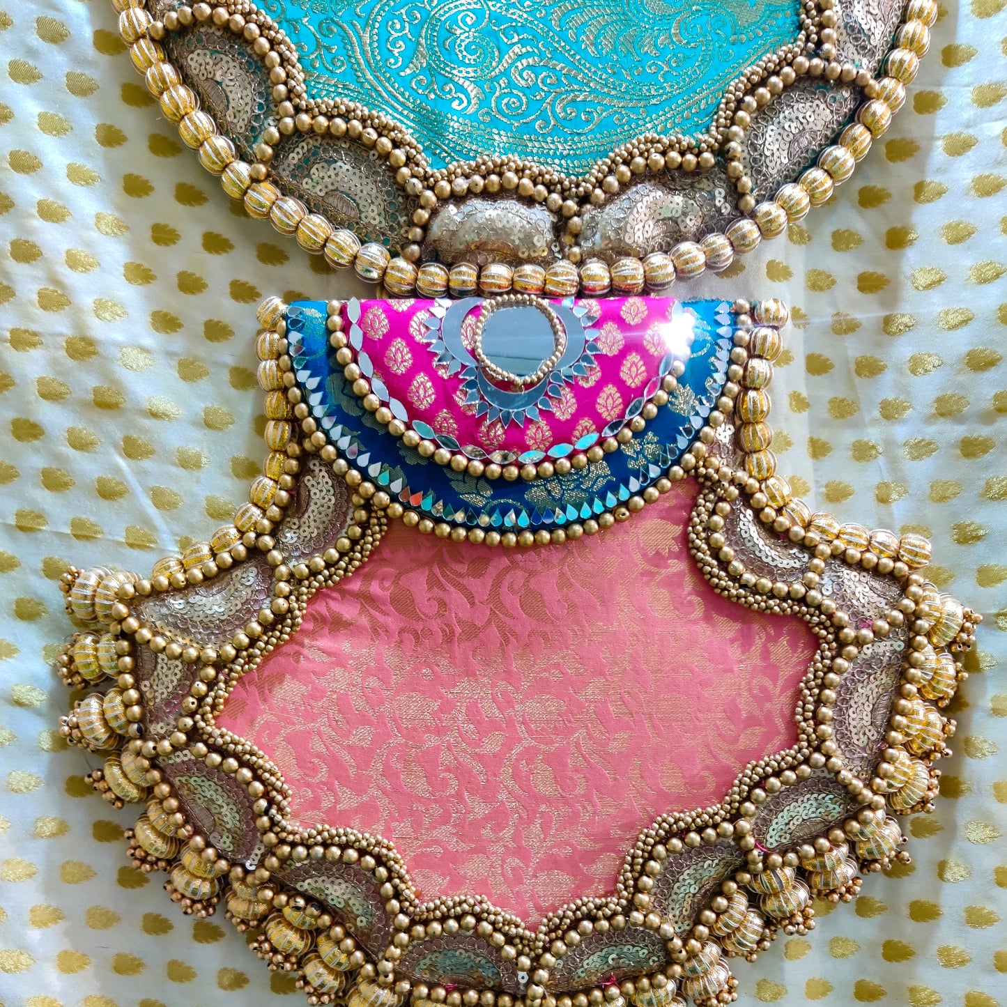 GAJMUKH WALL HANGING 2.0 - TURQUOISE AND LIGHT PINK