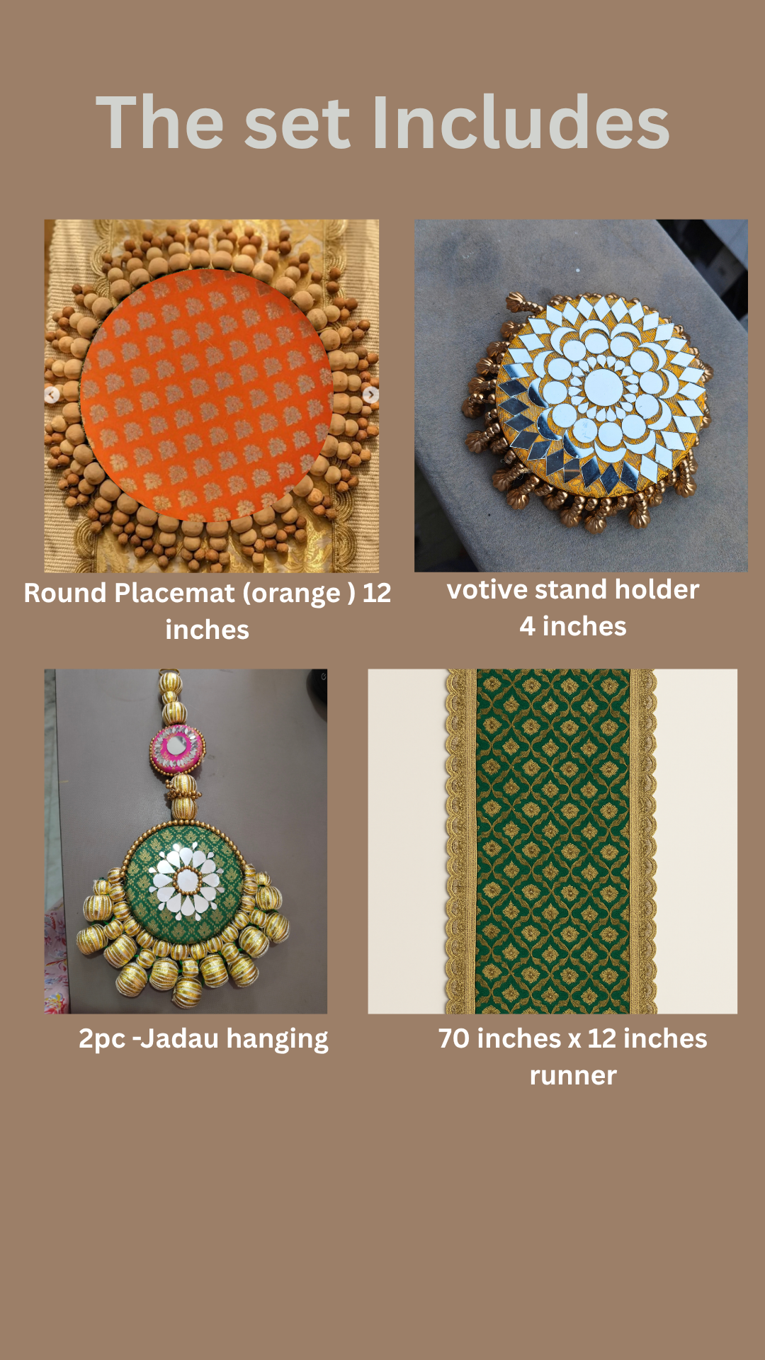 Roma _Roopaul x Decorchidiya – Full Mandir Decor Set (12 pcs, Mandir not included)