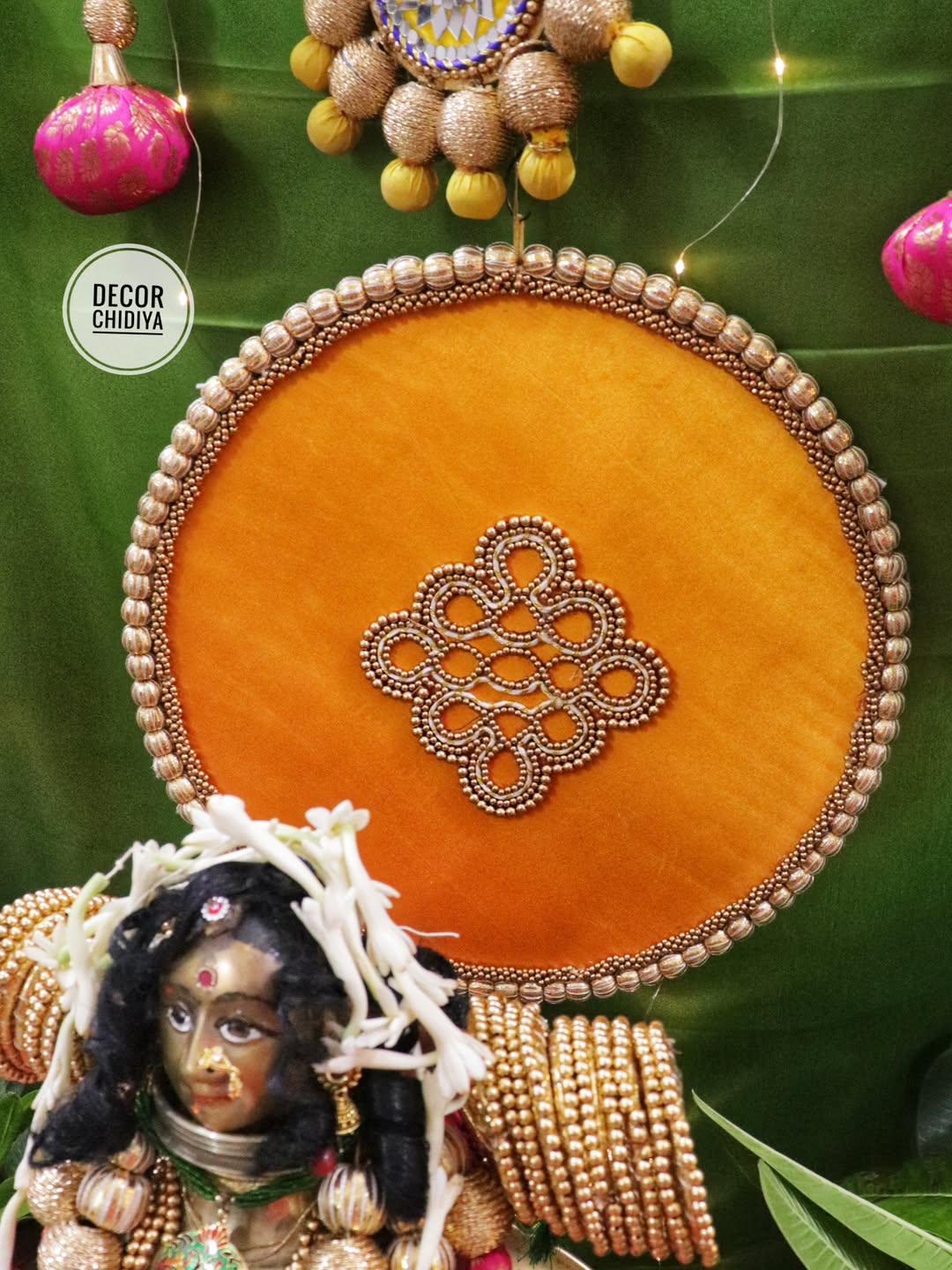 Padma - Varlakshmi Decor Set with Pooja Mandap – Traditional Pink & Green Festive Setup for Home Pooja