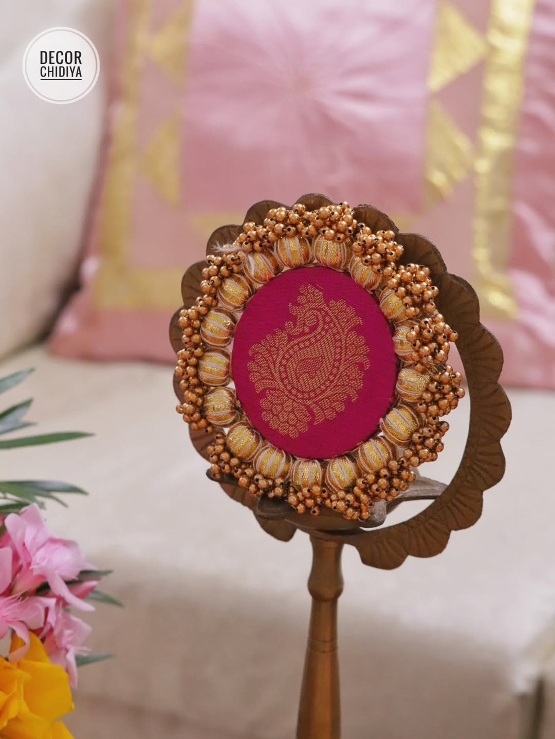 Satrang – Yellow & firozi Coffee Table Decor | Traditional Pooja Placemats Set