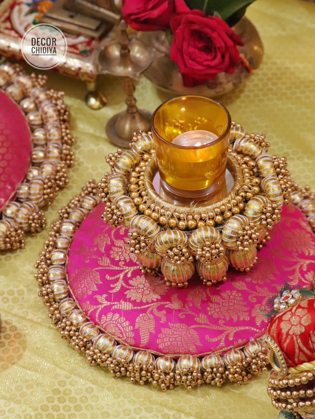 Sunehri Shringar Pooja Decor Set – Handmade Festive Decoration