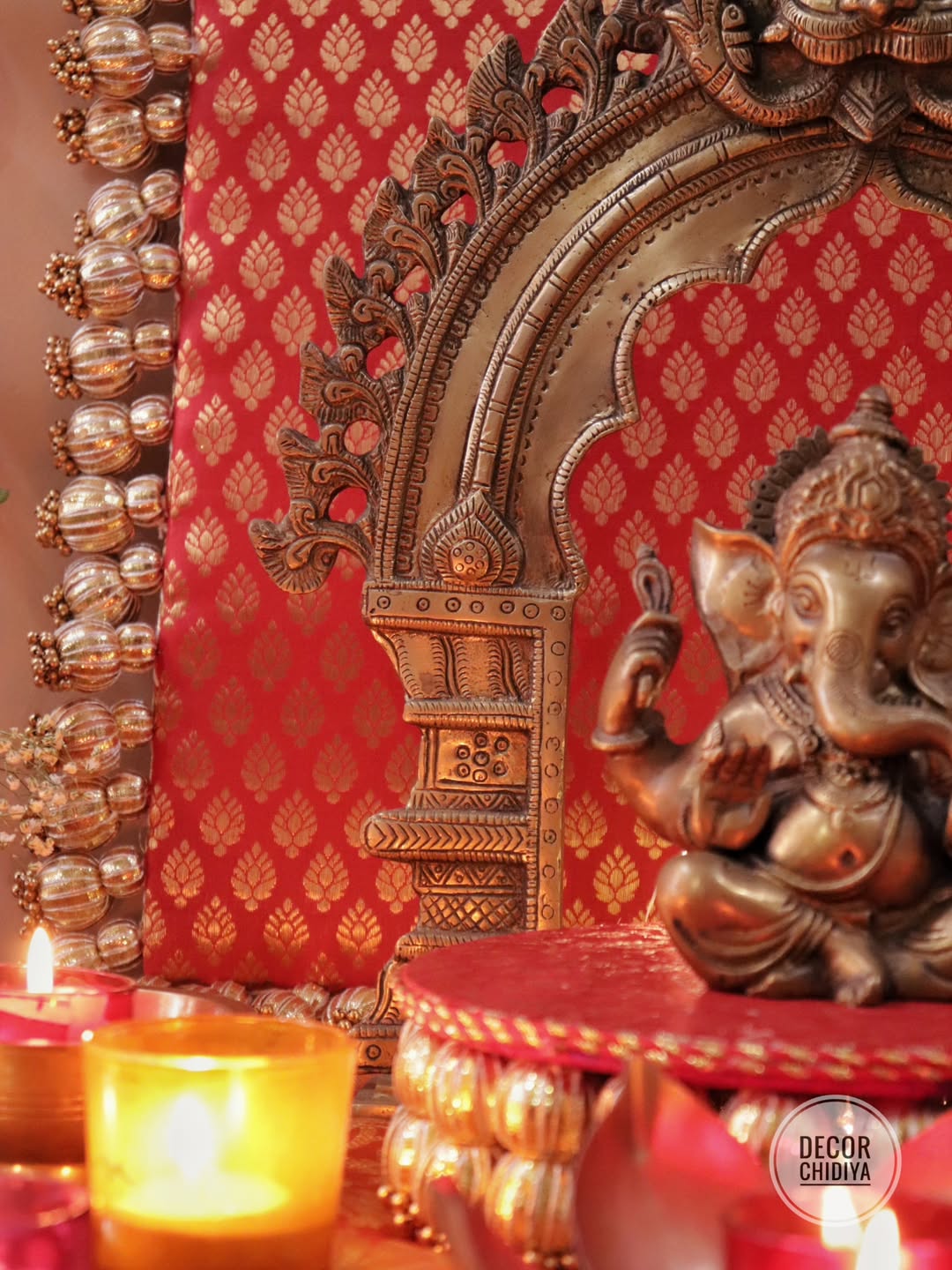 Shubhrangi – Pooja Mandap decor in banarasi for Navratri & Diwali