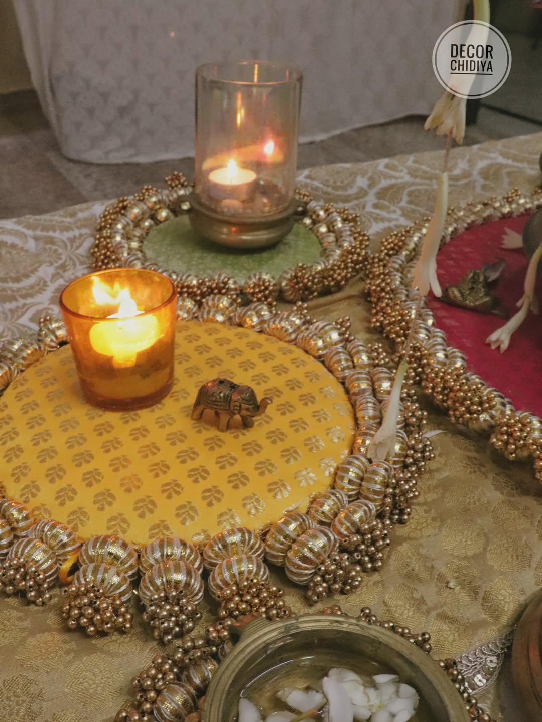 The Golden Glow Table – Pastel Color Tablescape Set | Elegant Festive Table Decor