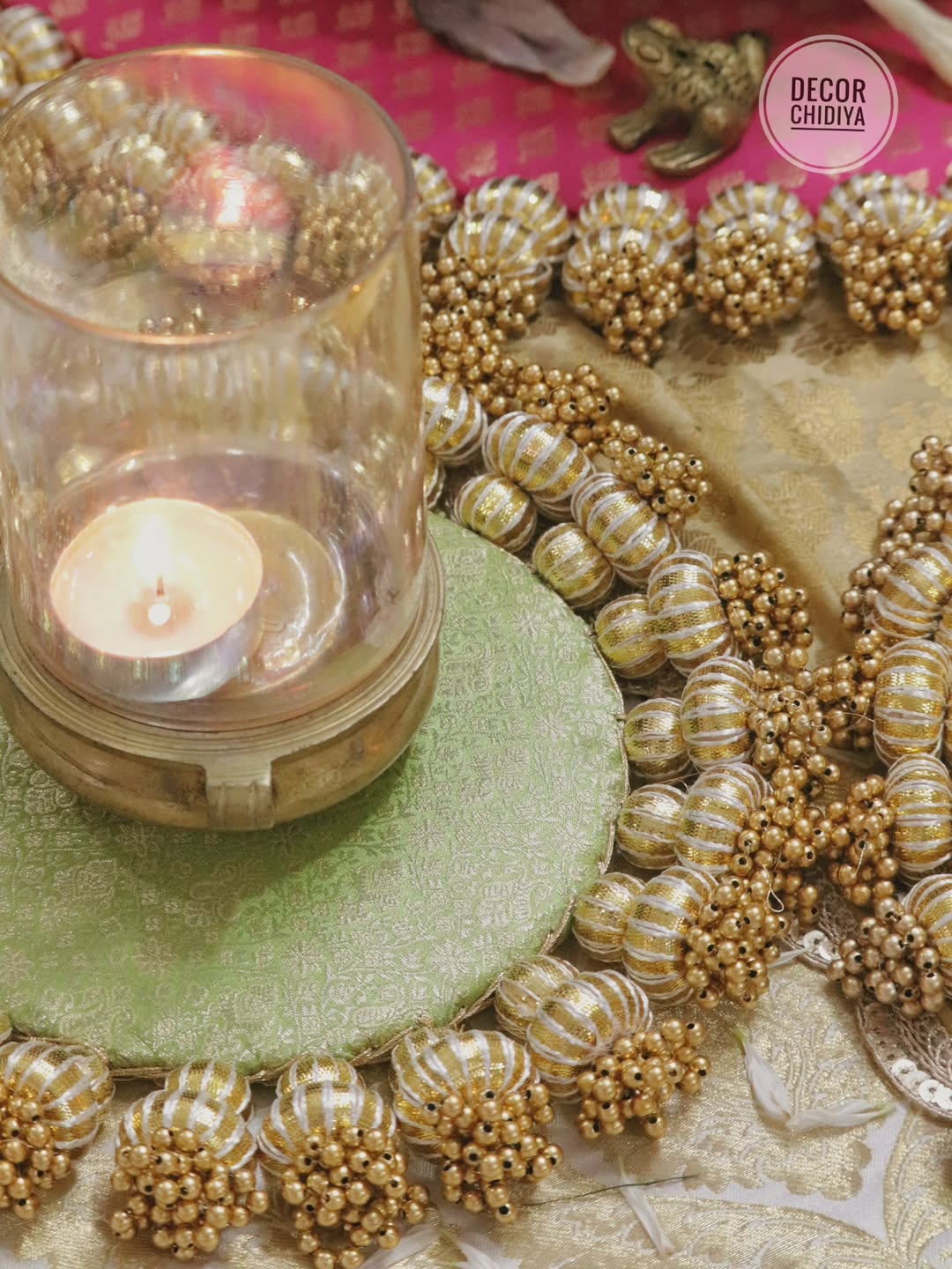 The Golden Glow Table – Pastel Color Tablescape Set | Elegant Festive Table Decor