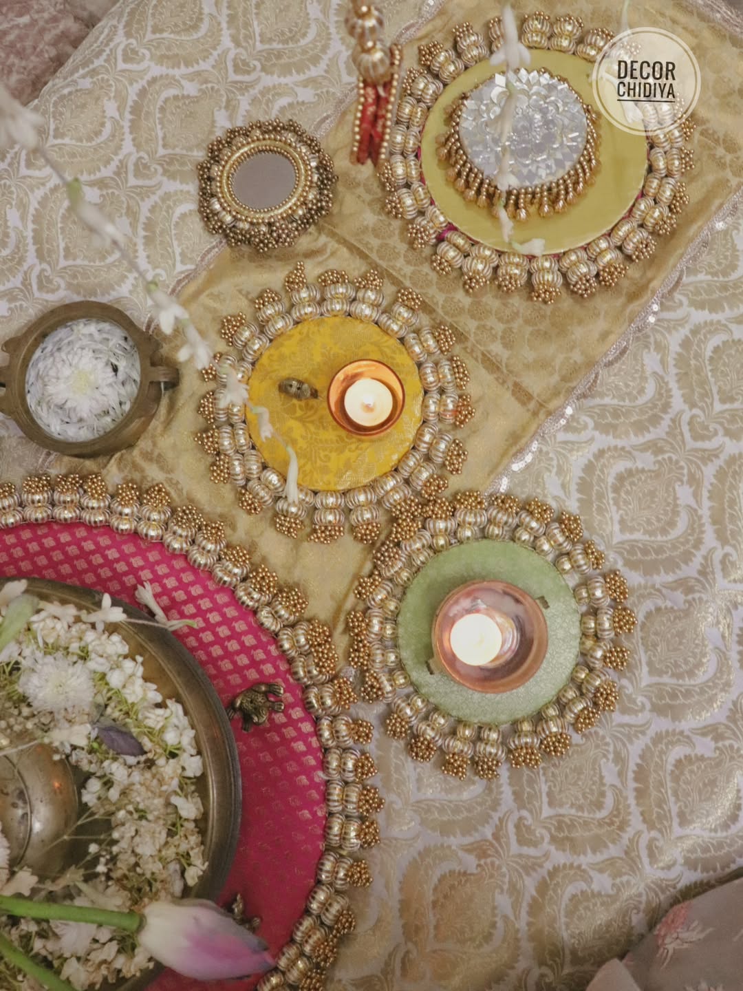 The Golden Glow Table – Pastel Color Tablescape Set | Elegant Festive Table Decor