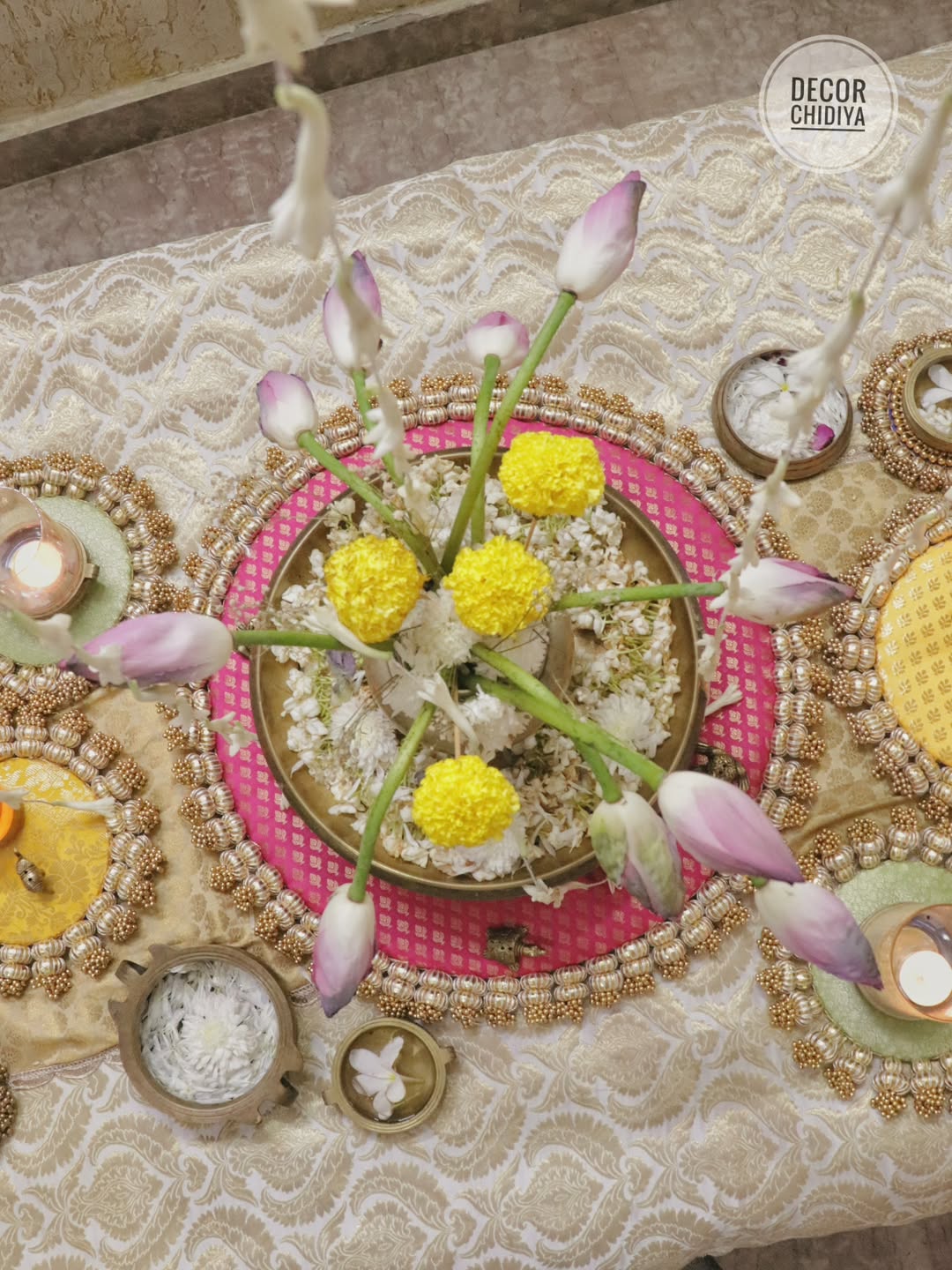 The Golden Glow Table – Pastel Color Tablescape Set | Elegant Festive Table Decor