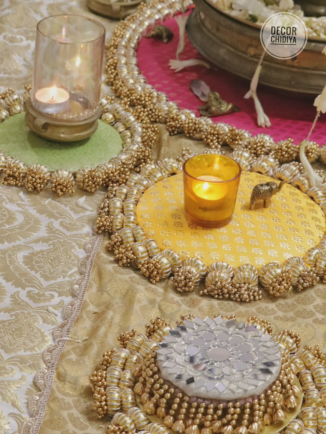 The Golden Glow Table – Pastel Color Tablescape Set | Elegant Festive Table Decor