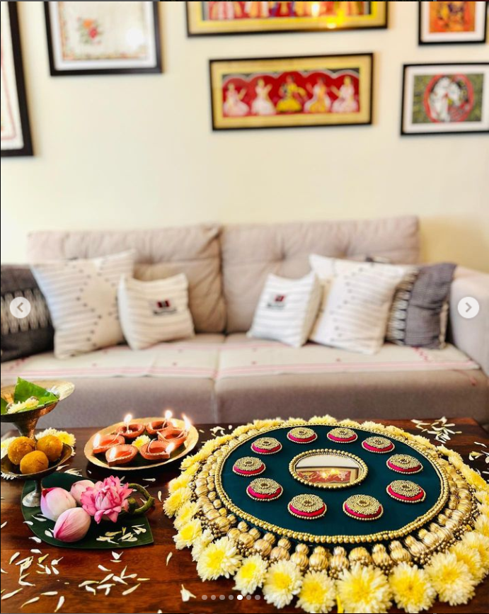 The mandala placemat - Various size - Teal color
