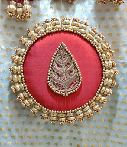 The mandala placemat - Various size- Gulmohar red and green color