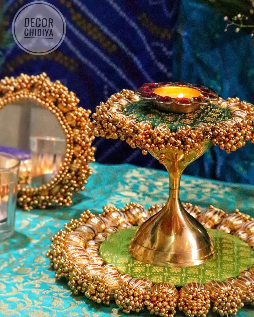 Morni Thangat kare Temple Decor - Beautiful temple decor setup - Peacock theme temple decor
