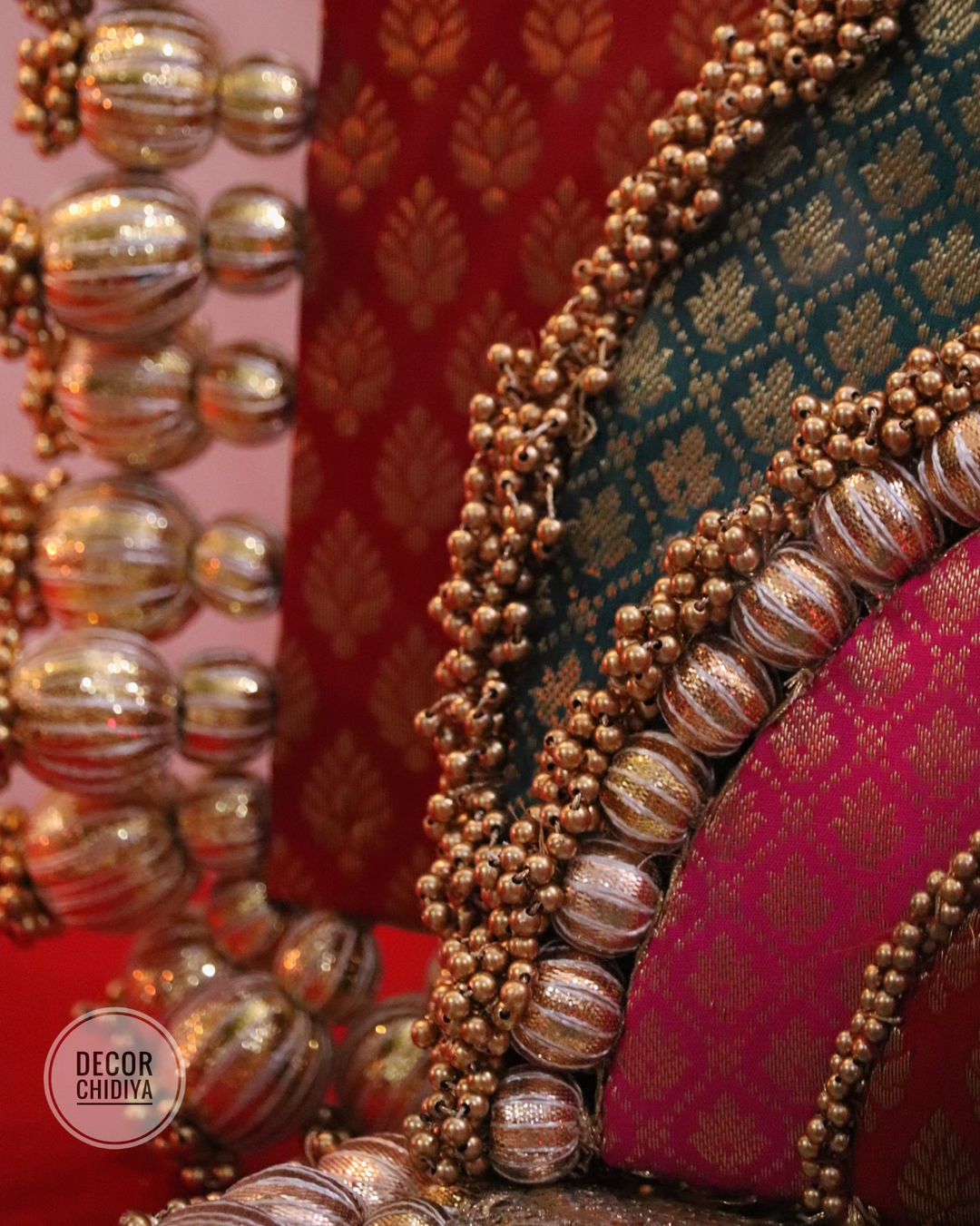 Paan Pasand - Beautiful temple decor setup -Red and green temple decor