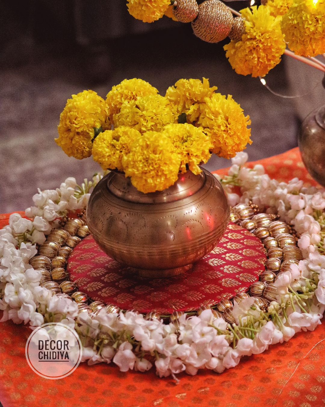 Suraj Uday - Coffee table decor in the theme of sun rise colors - Orange and yellow