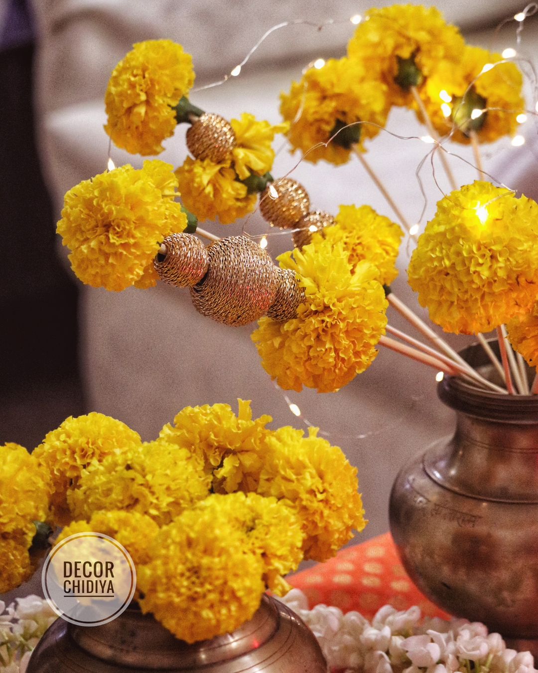 Suraj Uday - Coffee table decor in the theme of sun rise colors - Orange and yellow