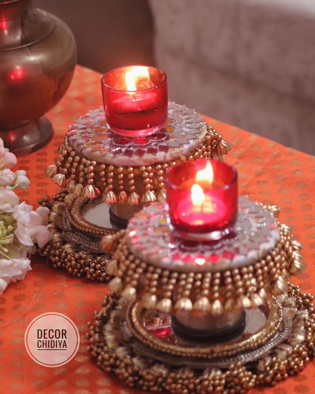 Suraj Uday - Coffee table decor in the theme of sun rise colors - Orange and yellow