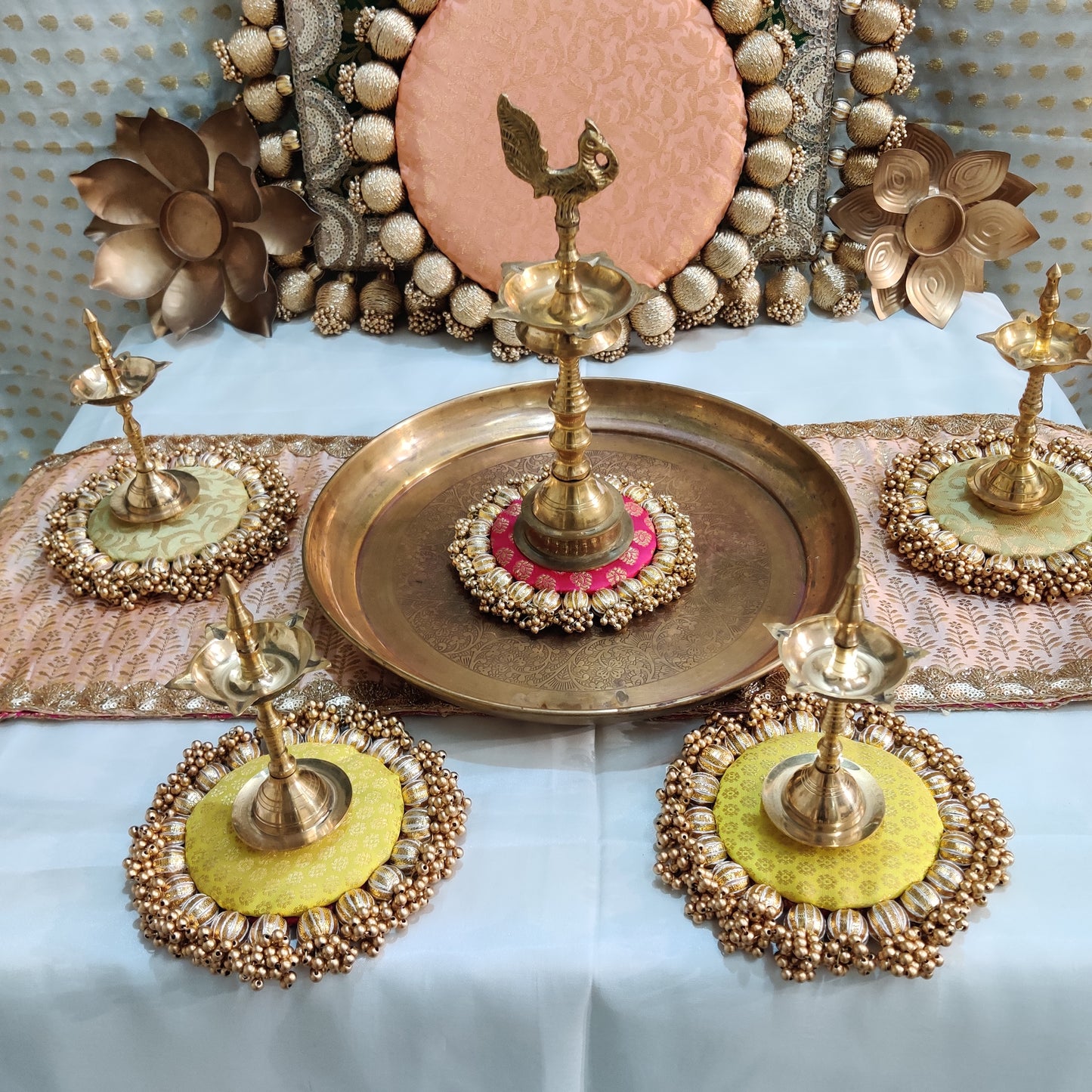 Green, Peach & Pastel Accent 8-Piece Décor Set