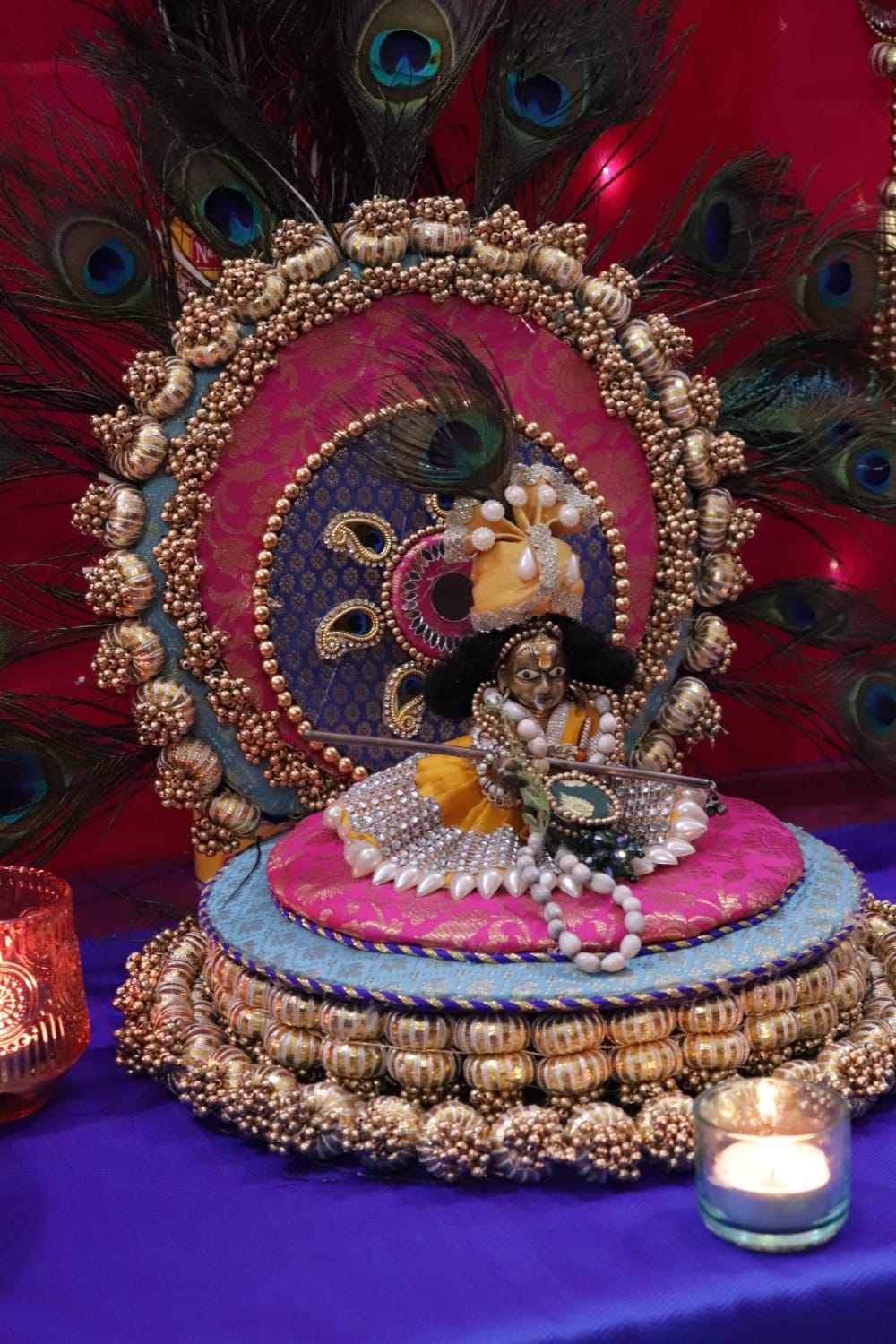 Morni Thangat Kare – Peacock Theme singhasana set - various sizes