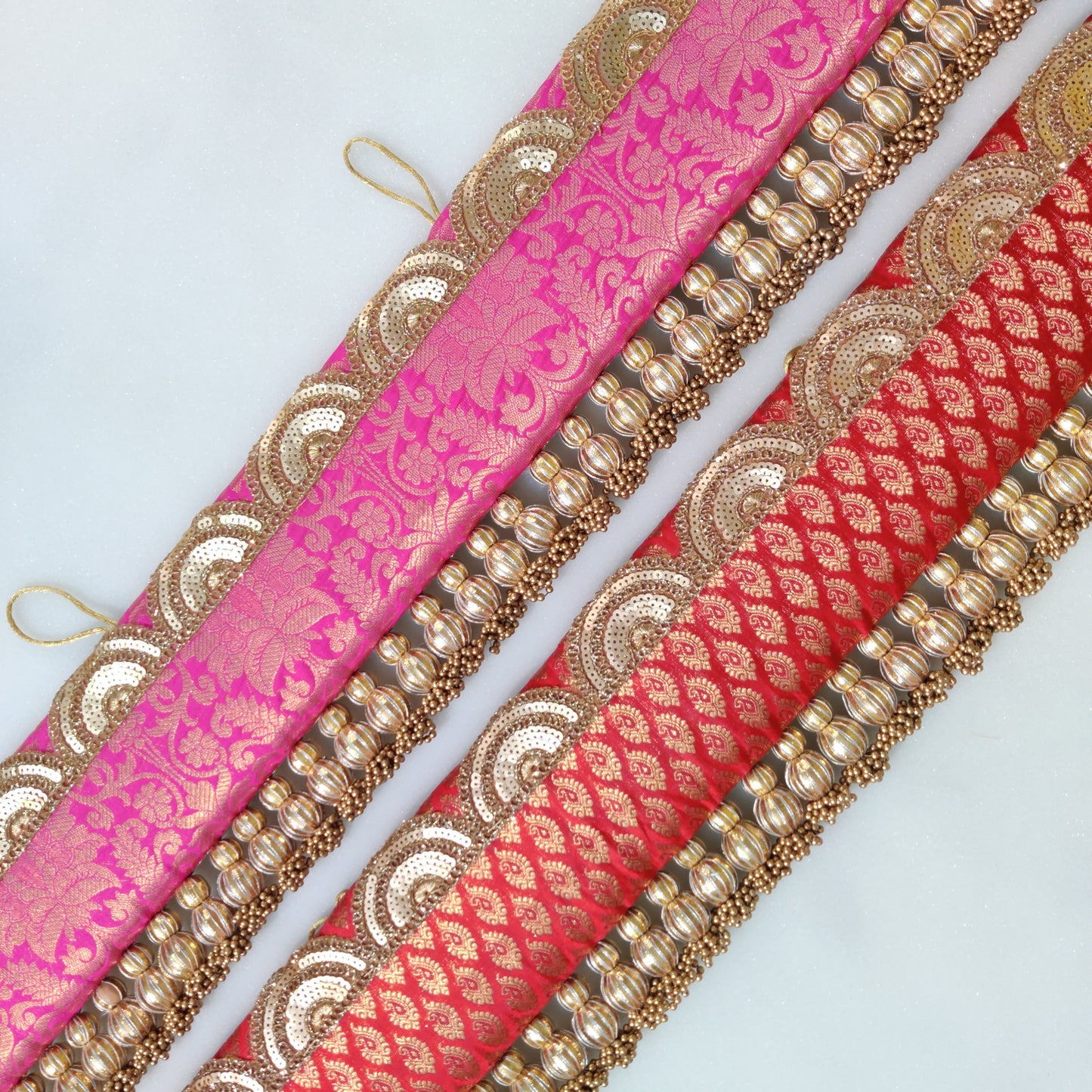 Vibrant Red and Pink Toran Combo: Decorative Doorway Toran Set
