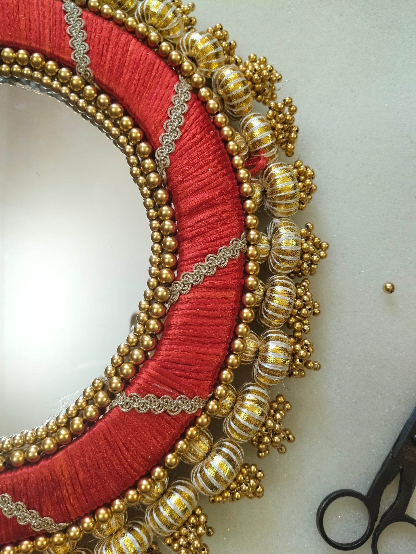 Laal Kalsi Placemat – Maroon & Gold Brocade Table Mat