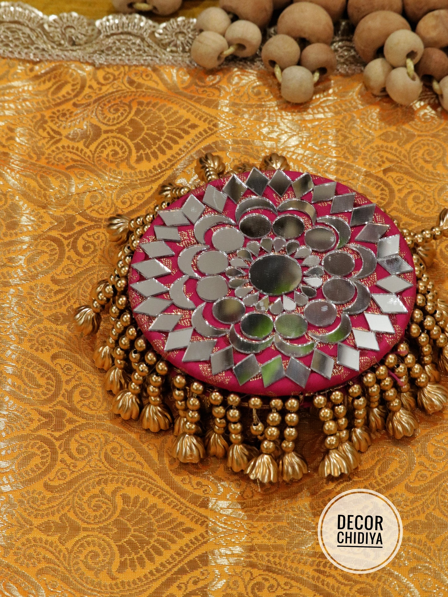Kolam Mangalam Festive Pooja Table Decor – Green & Gold