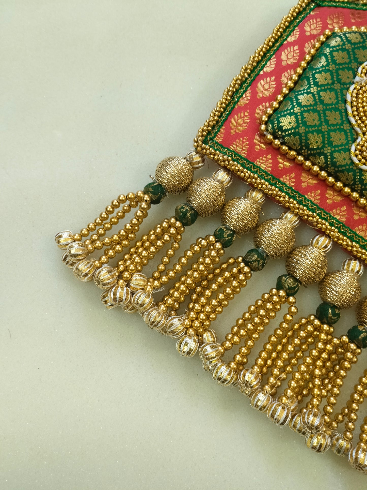 Divine Splendor: Ganpati Torana – Exquisite Brocade Wall Hanging