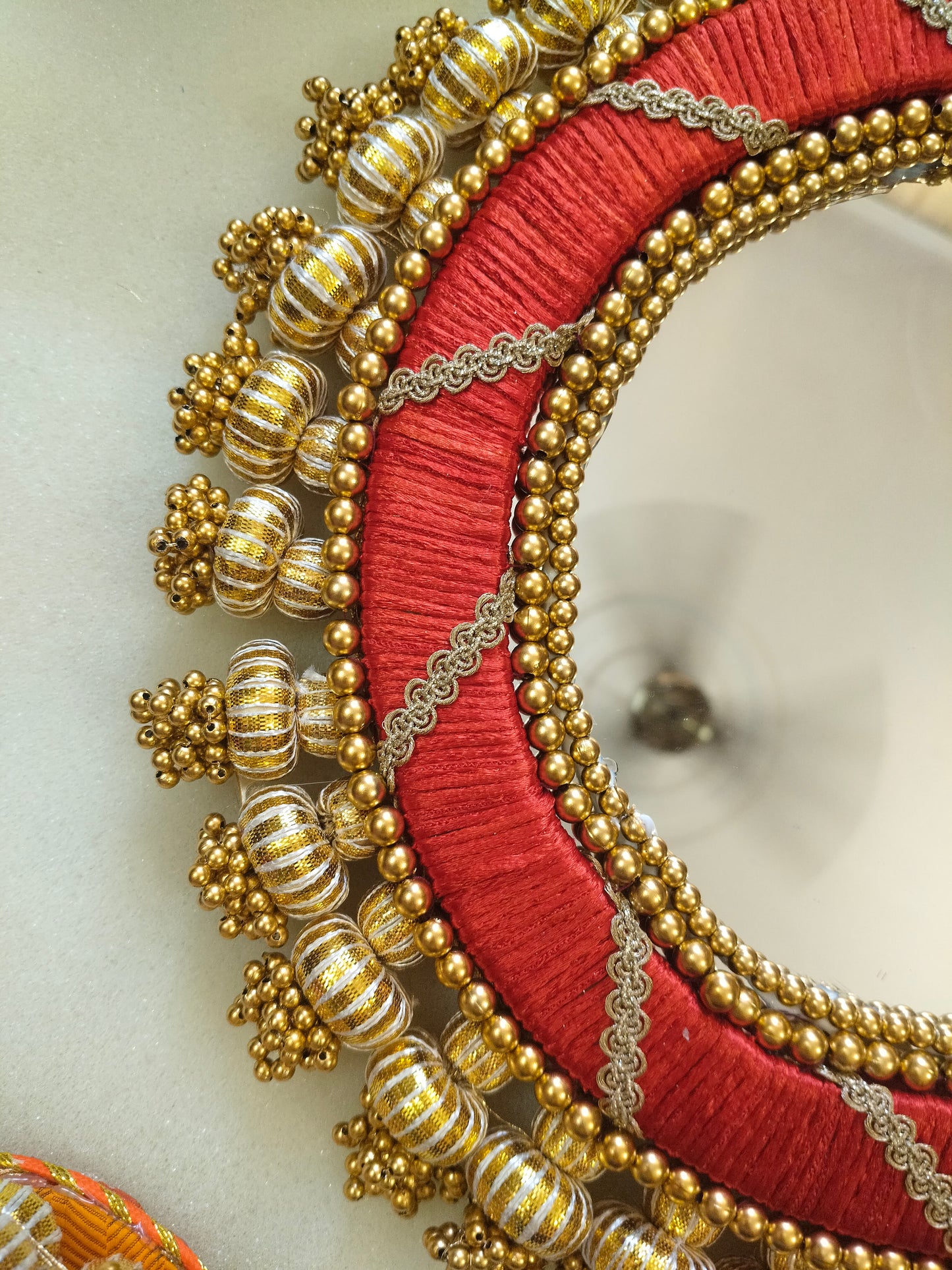 Laal Kalsi Placemat – Maroon & Gold Brocade Table Mat
