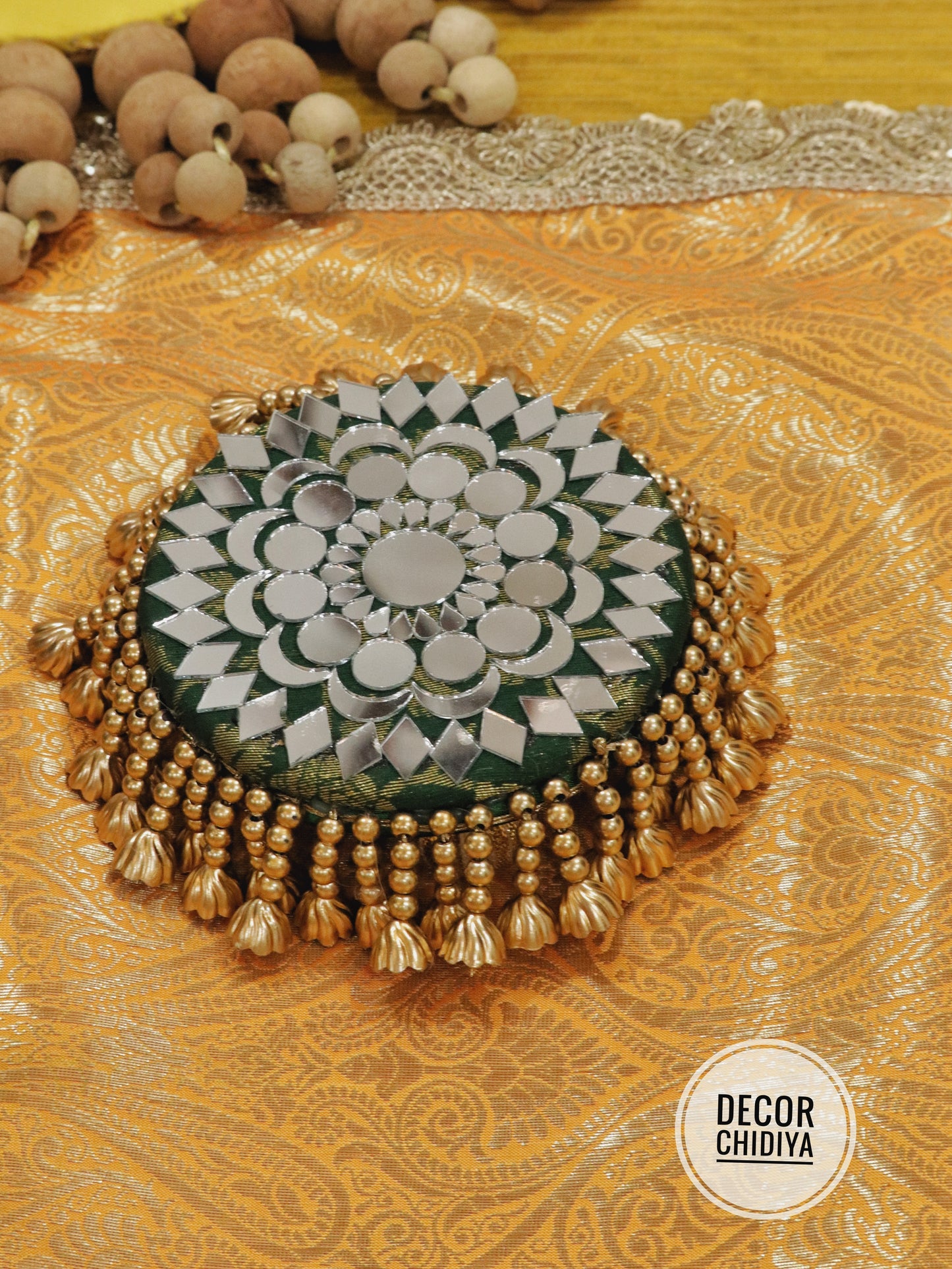 Mirrorwork mandala tealight holder - various sizes and colors