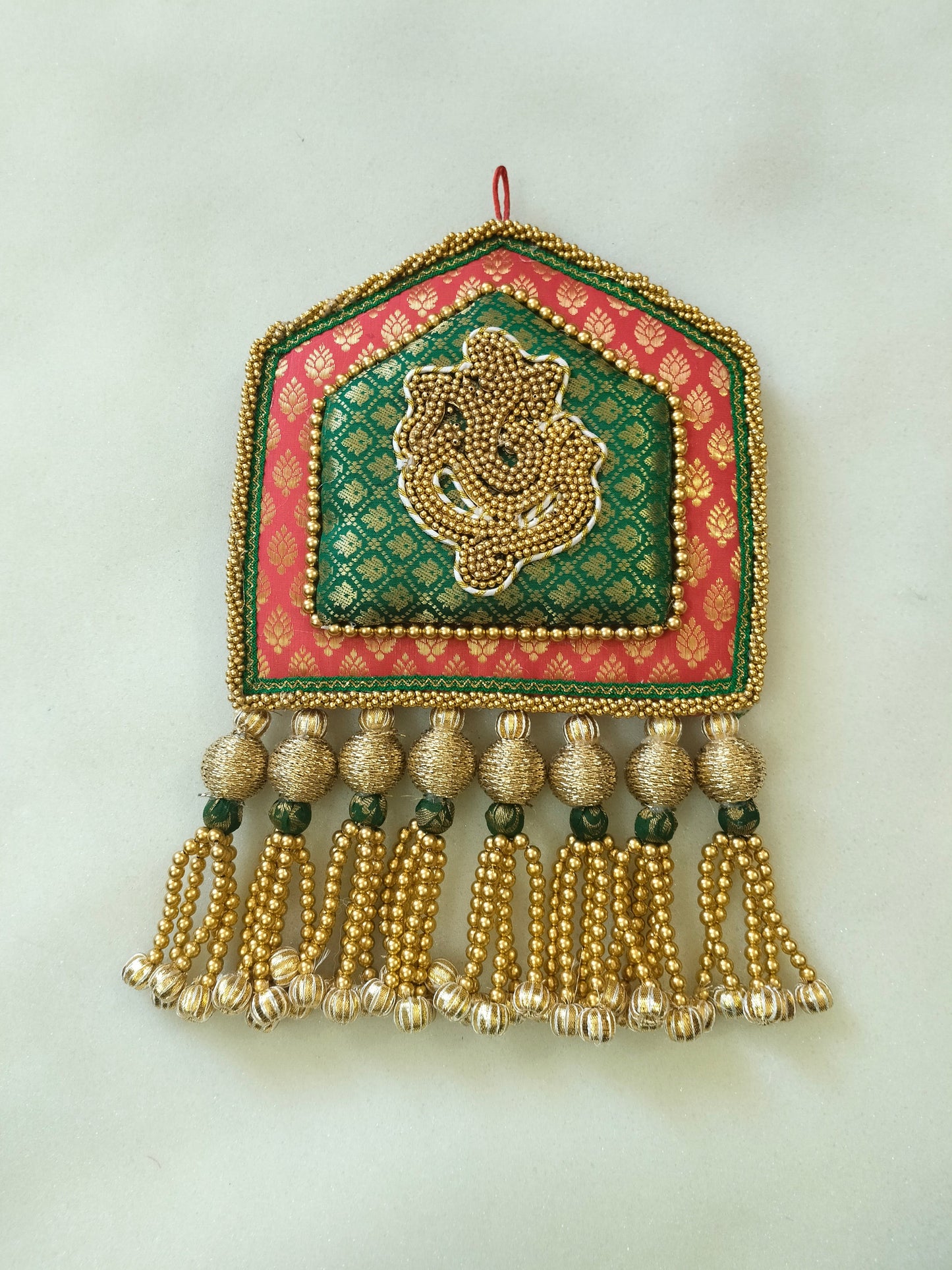 Divine Splendor: Ganpati Torana – Exquisite Brocade Wall Hanging