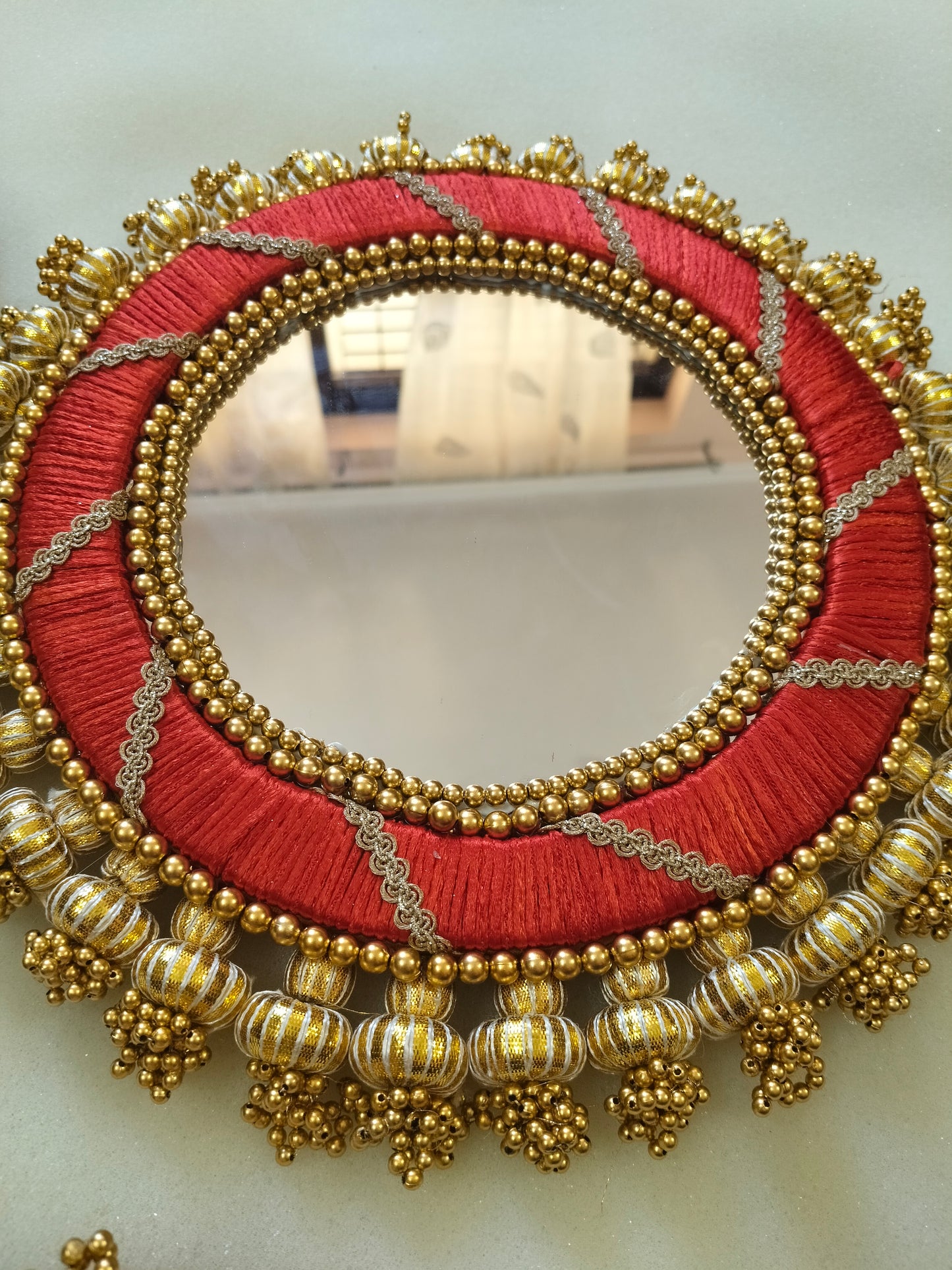 Laal Kalsi Placemat – Maroon & Gold Brocade Table Mat