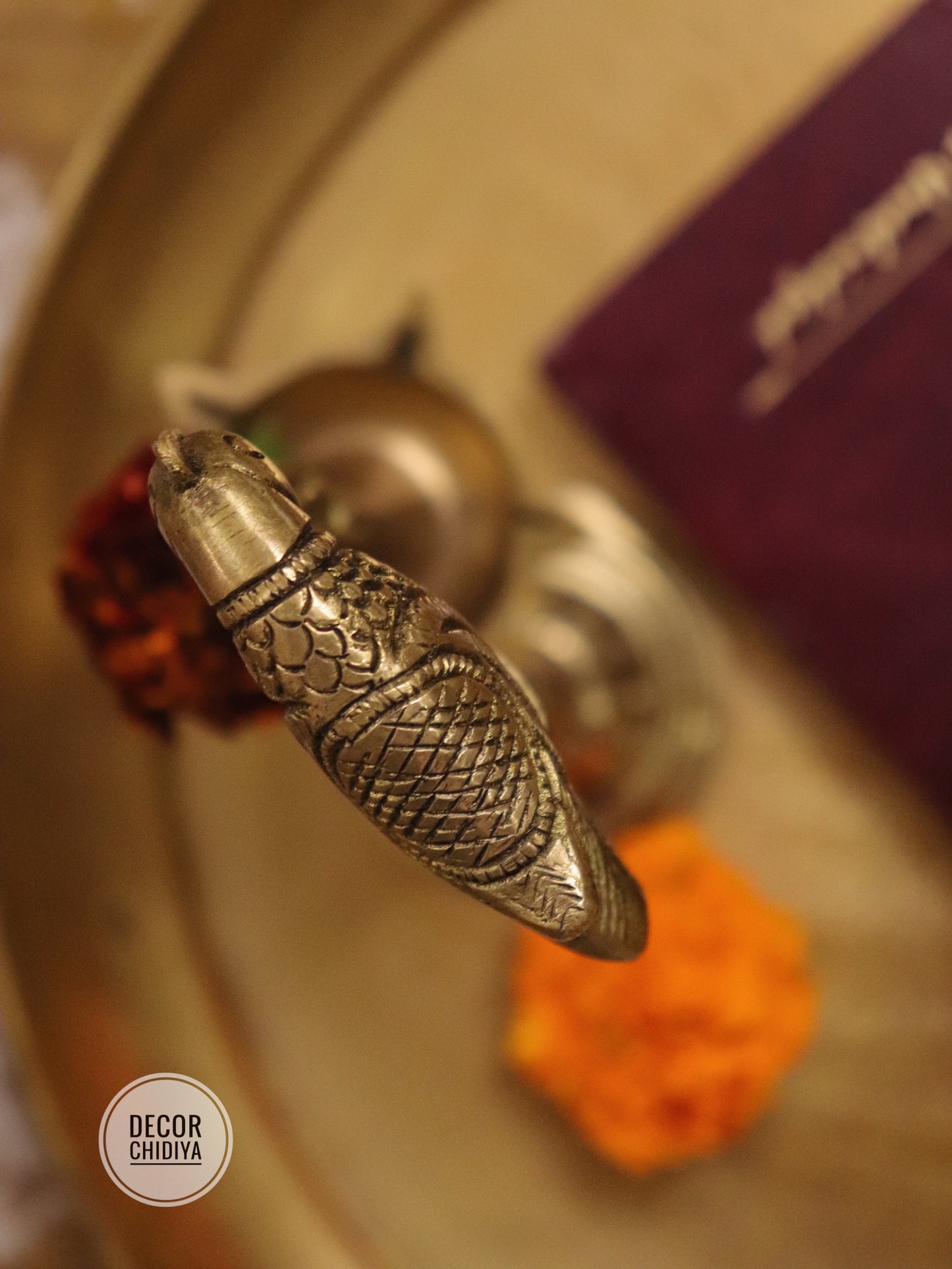 Handcrafted Brass Parrot Diya Hanging Combo Set – Antique Gold Finish (3-Piece Set)