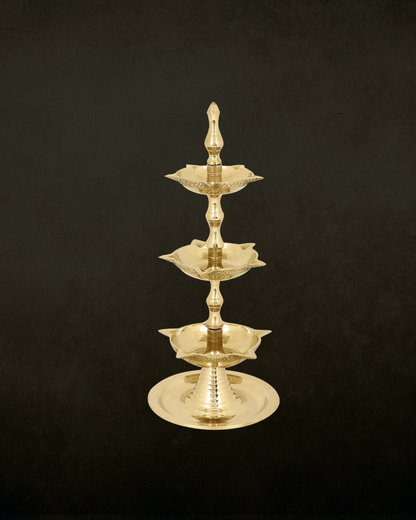 Brass 3 Step Kerala Inauguration Diya
