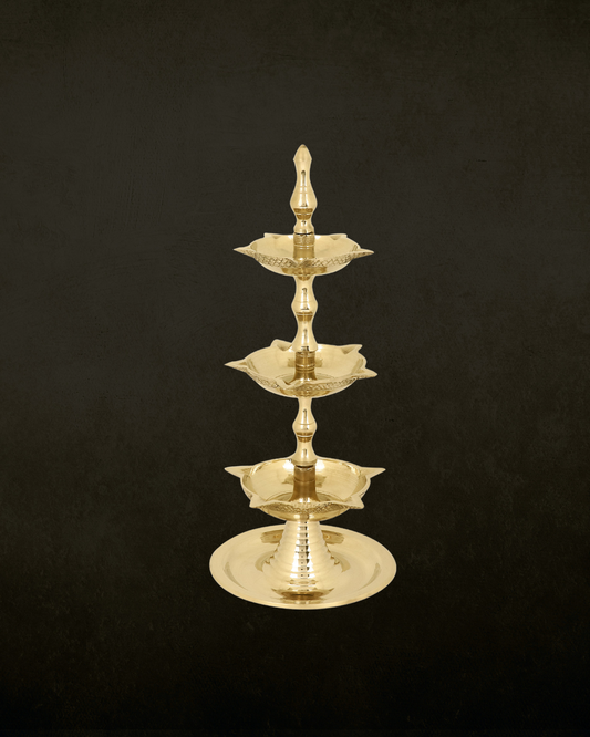 Brass 3 Step Kerala Inauguration Diya