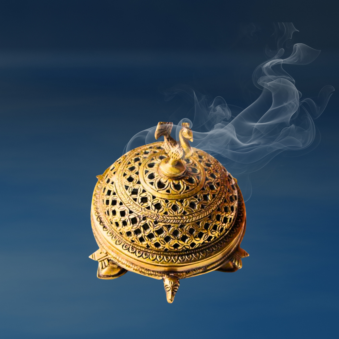 Handcrafted Brass Tortoise Dhoopdani | Sambrani & Dhoop Cone Burner