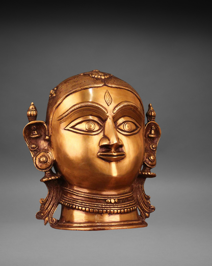 Brass Gauri Head/Mask 10"