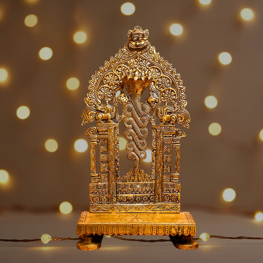 Antique Hand-Carved Singhasan (Brass)