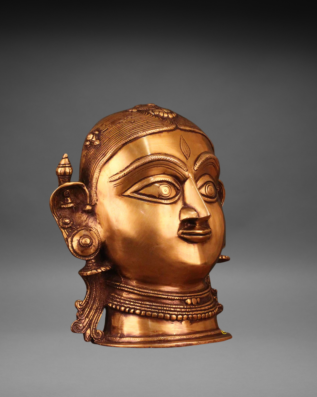Brass Gauri Head/Mask 10"