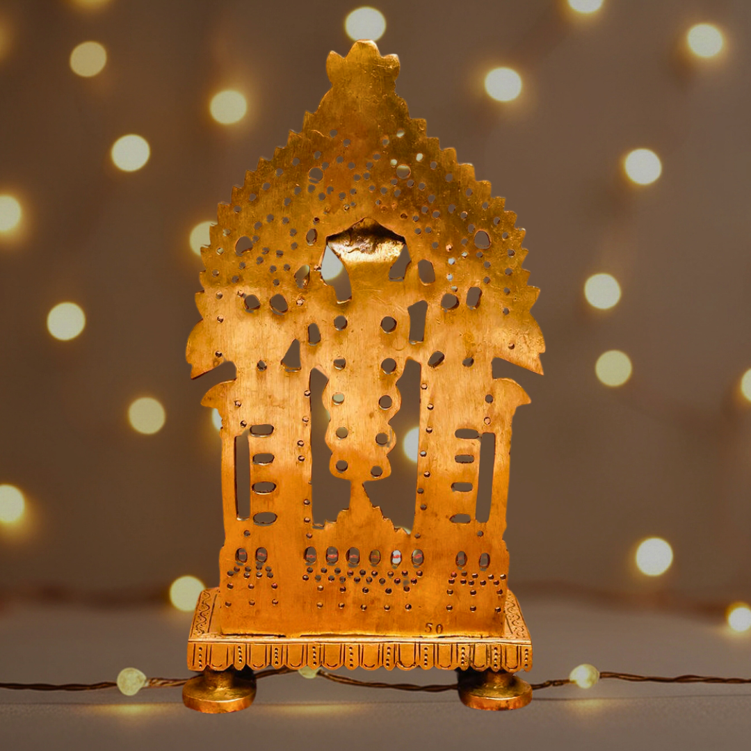 Antique Hand-Carved Singhasan (Brass)