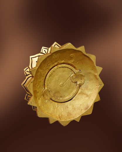 Antique Brass Lotus Dhoopdani | Handcarved Dhuna | Lotus-Shaped Incense Burner | Brass Dhoop Dani for Pooja & Home Decor