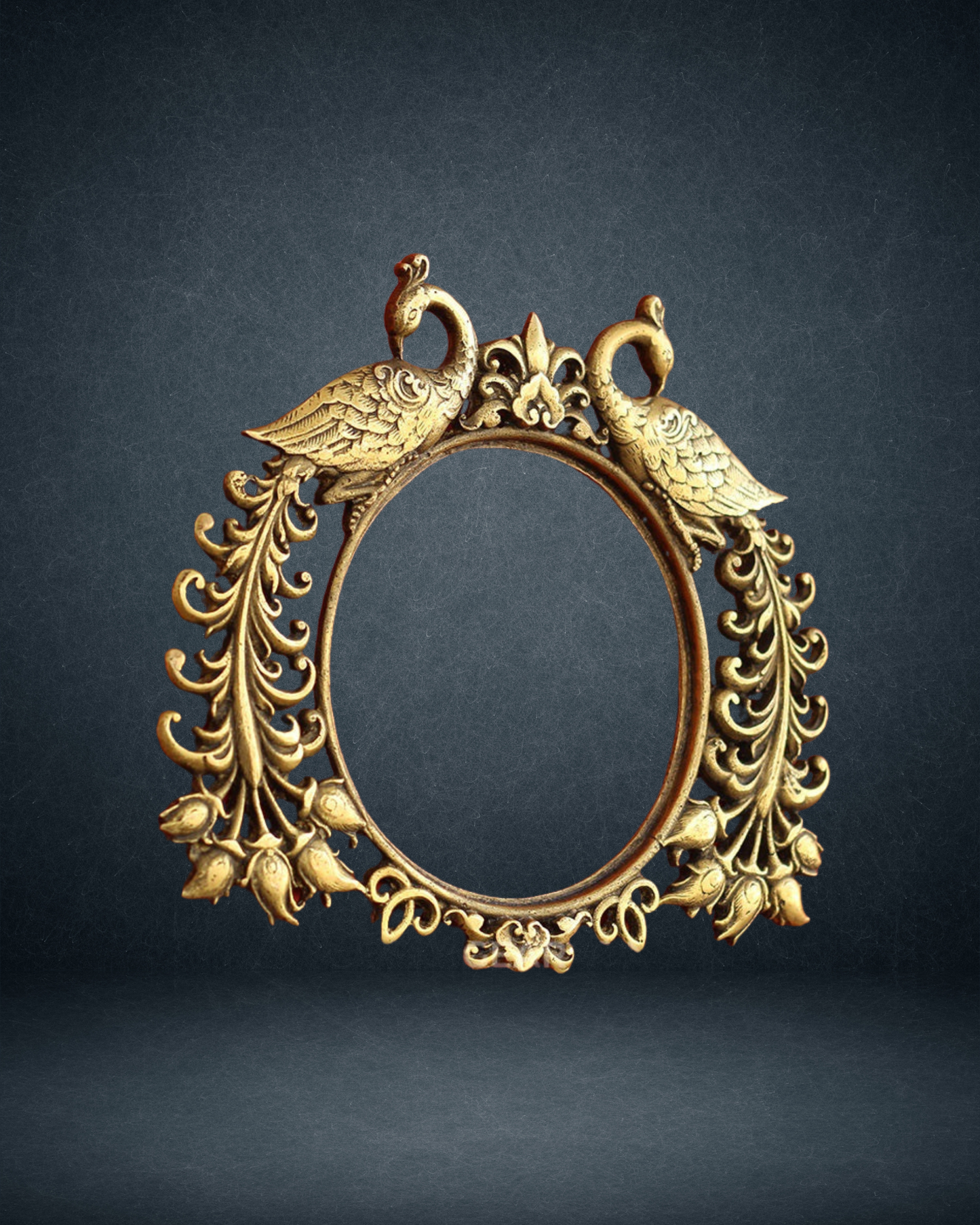 Brass Peacock Frame round PrabhaValli