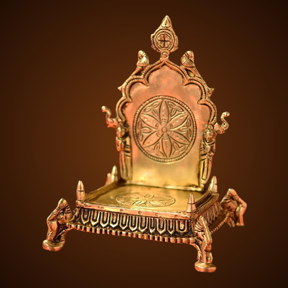 Antique Hand-Carved Parrot Singhasan (Brass)