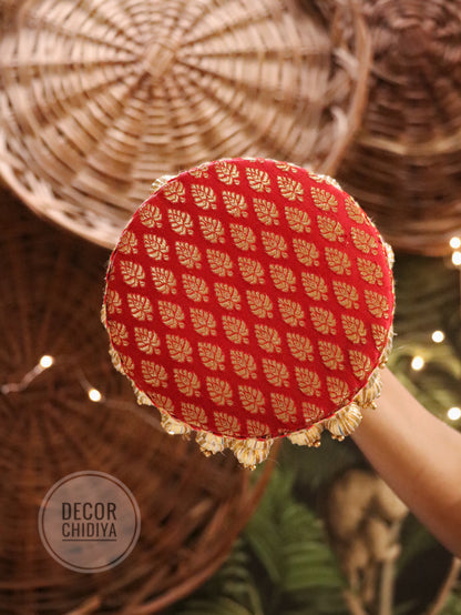 Jalkan - Kusum Red color   - Dropping Tassel Placemat